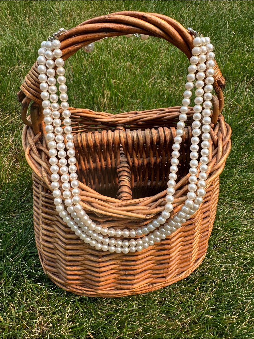 Vintage Pearl 3 Strand Choker Necklace Layered White Bridal Coquette Jewelery - Picture 7 of 10